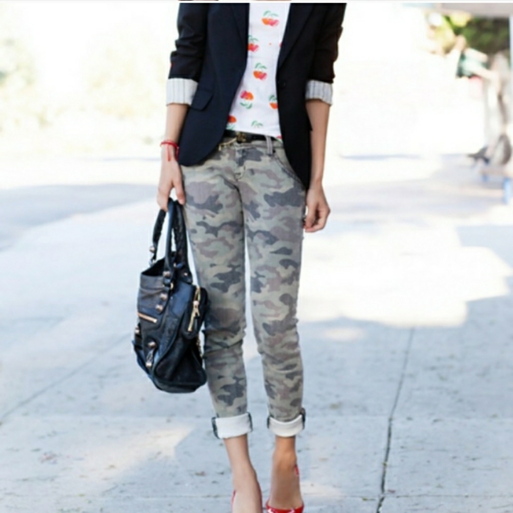 🥀HUDSON Krista skinny camo crop ankle jeans